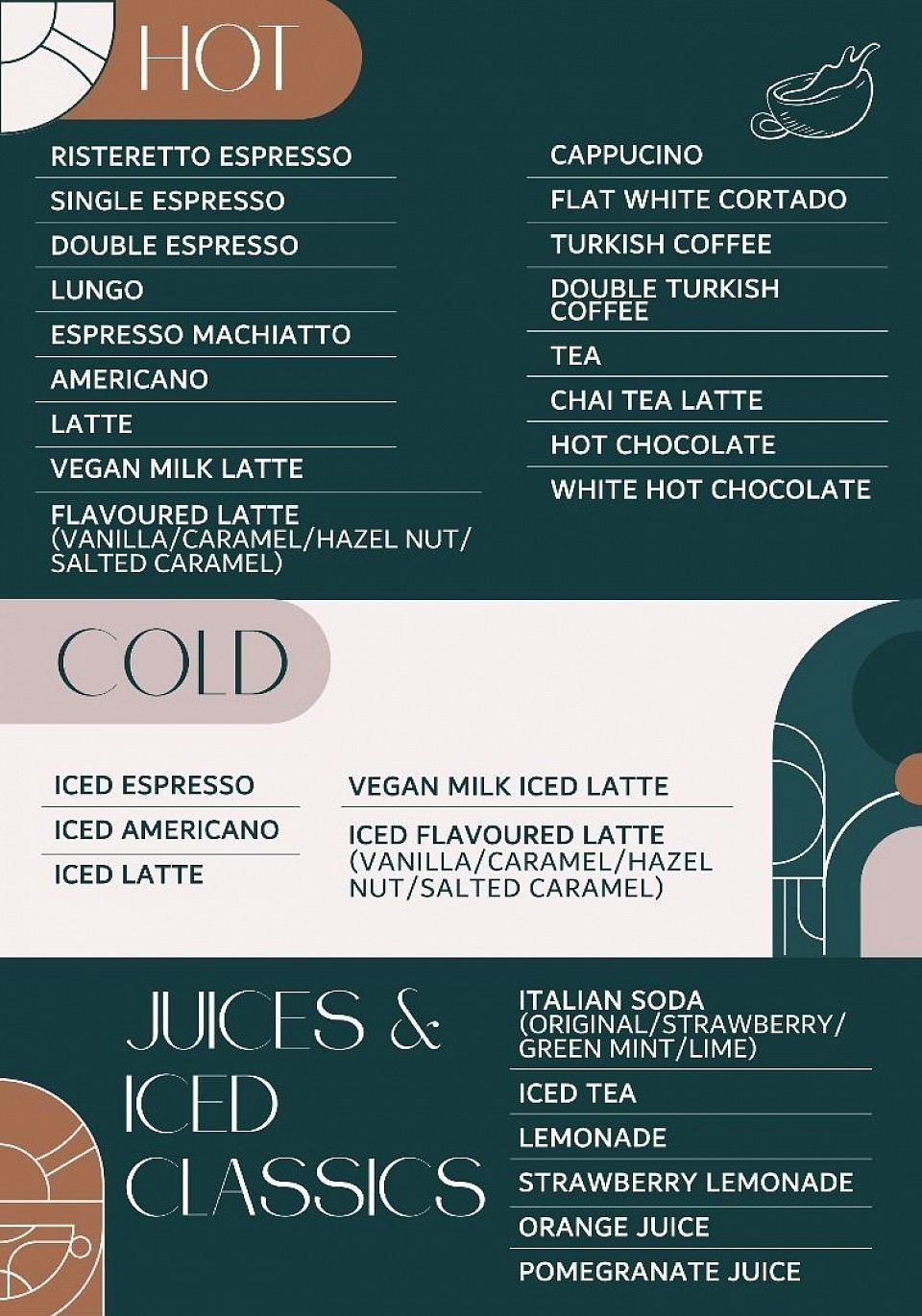 COFFEE MENU