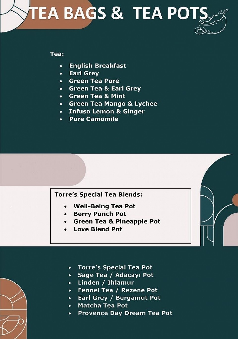 TEA BAGS & TEA POT