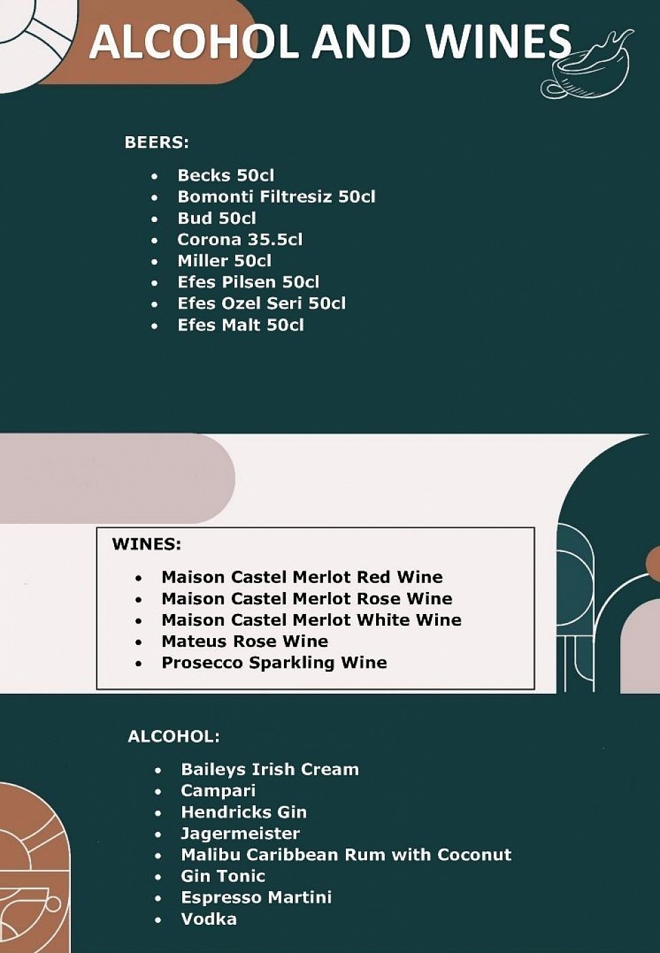 ALCOHOL & WINES