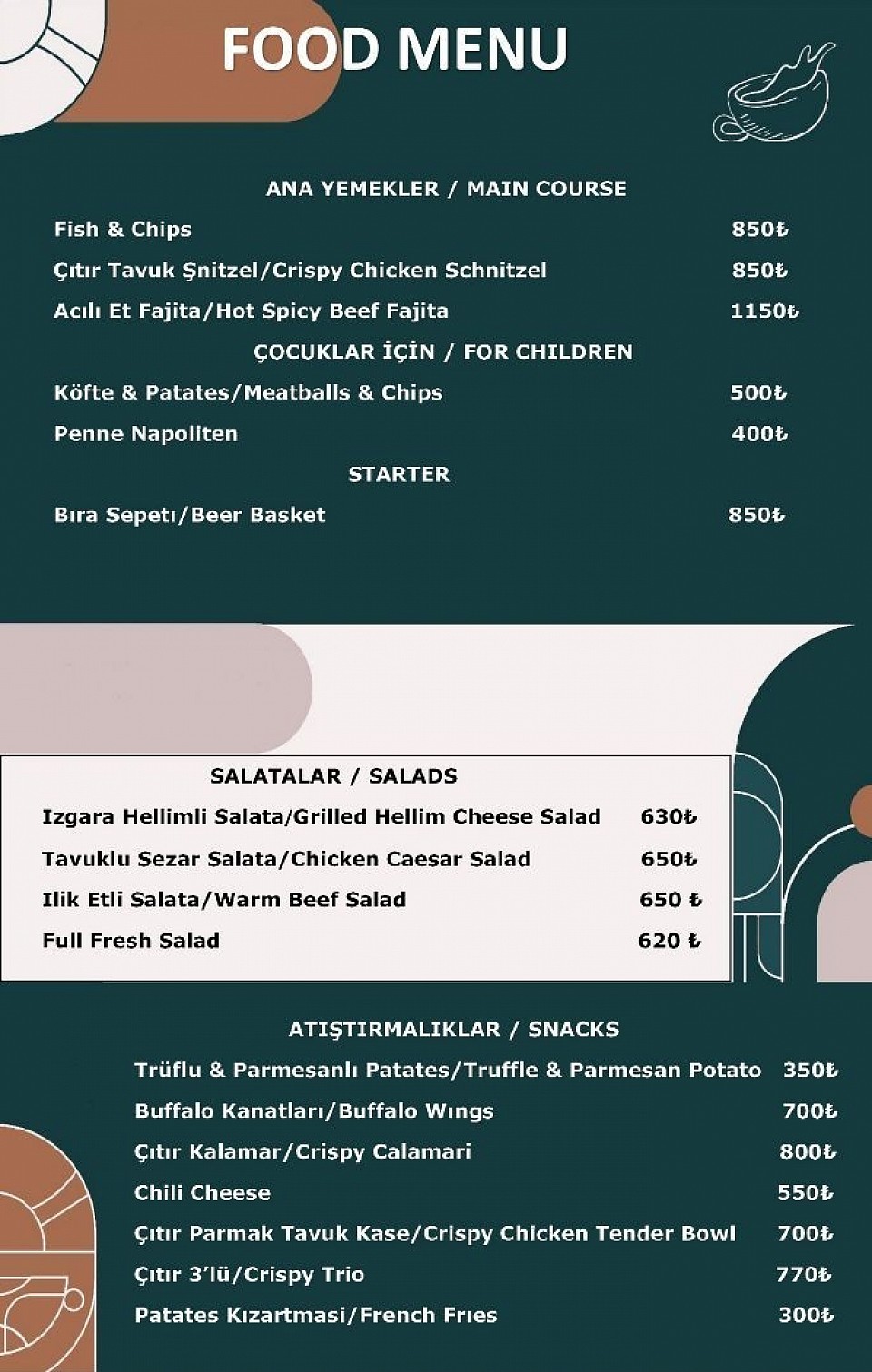 food menu
